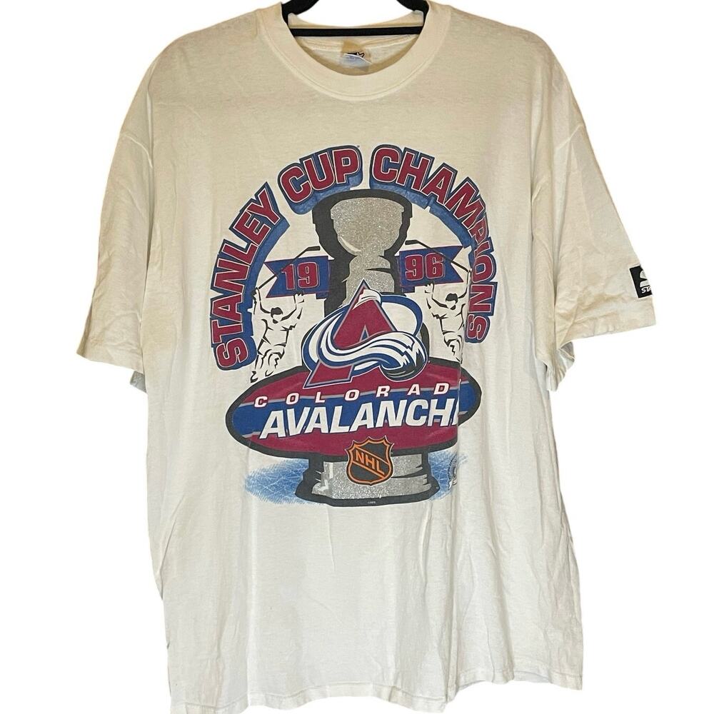 Vintage 90s Colorado Avalanche 1996 Stanley Cup Champions Single Stitch Shirt XL